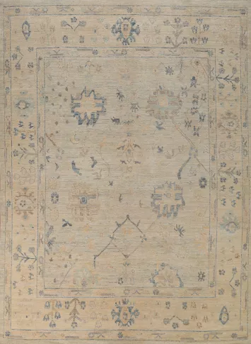 Vegetable Dye Wool Oushak Turkish Area Rug 8x10