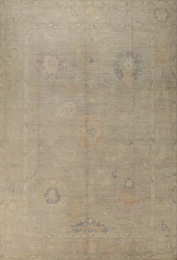 Vegetable Dye Wool Oushak Turkish Area Rug 9x12