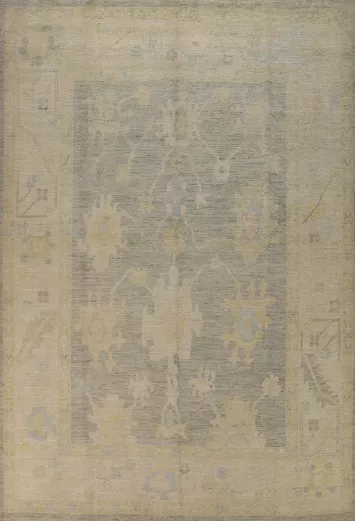 Vegetable Dye Wool Oushak Turkish Area Rug 9x12