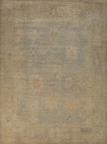 Vegetable Dye Wool Oushak Turkish Area Rug 8x10