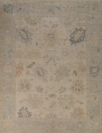 Vegetable Dye Wool Oushak Turkish Area Rug 8x10