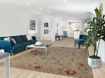 Vegetable Dye Wool Oushak Turkish Area Rug 8x10