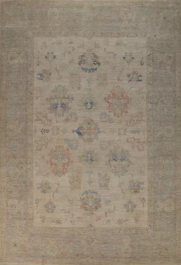 Vegetable Dye Wool Oushak Turkish Area Rug 9x12