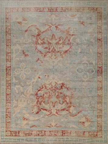 Vegetable Dye Wool Oushak Turkish Area Rug 8x10