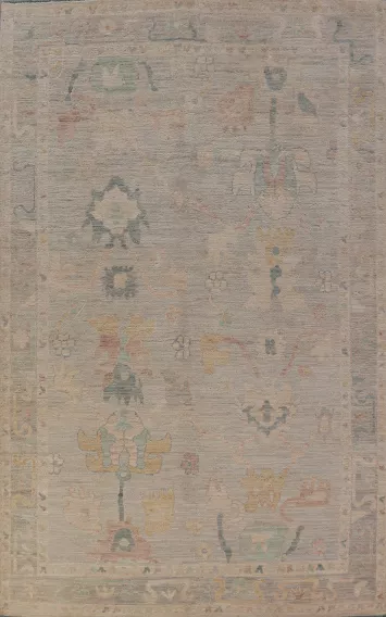 Vegetable Dye Floral Oushak Oriental Area Rug 6x9
