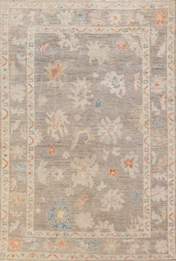 Vegetable Dye Floral Oushak Oriental Area Rug 6x9