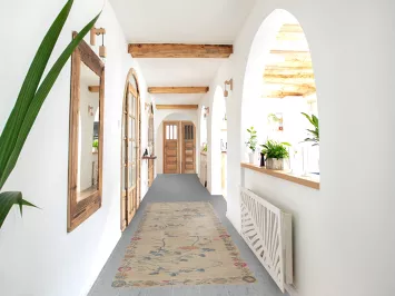 Vegetable Dye Art Deco Oriental Runner Rug 3x10