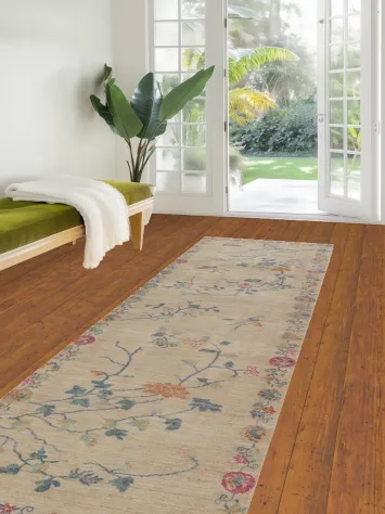 Vegetable Dye Art Deco Oriental Runner Rug 3x10