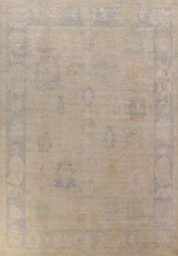 Vegetable Dye Wool Oushak Turkish Large Rug 10x14