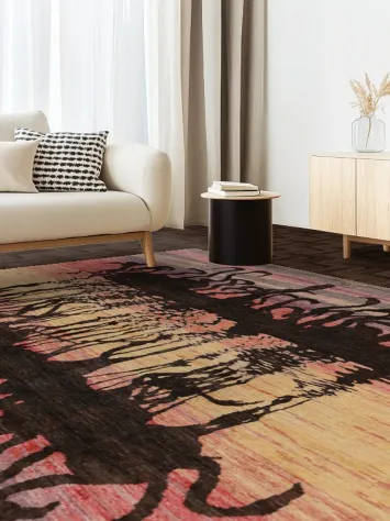 Animals Design Wool Art Deco Square Area Rug 10x10