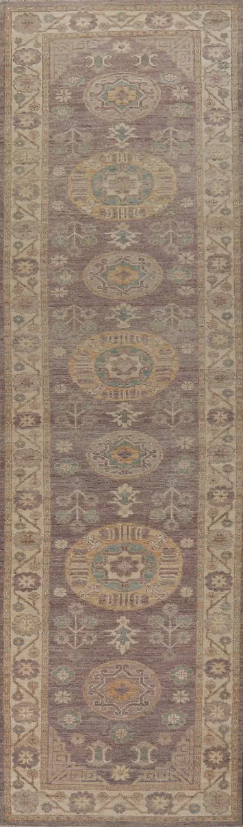 Vegetable Dye Oushak Turkish Runner Rug 3x13