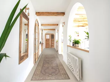 Vegetable Dye Oushak Turkish Runner Rug 3x13