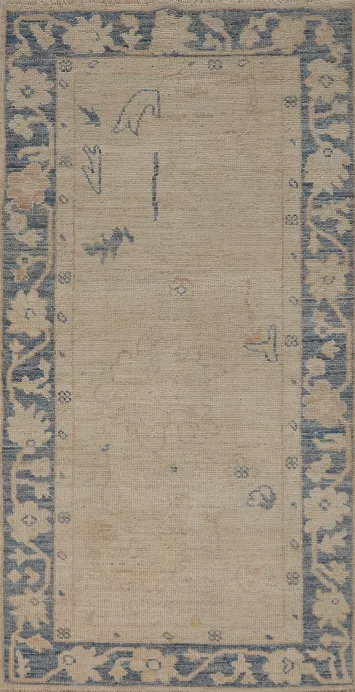 Vegetable Dye Wool Oushak Turkish Rug 3x6