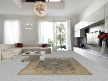 Vegetable Dye Blue Floral Oushak Turkish Area Rug 9x12