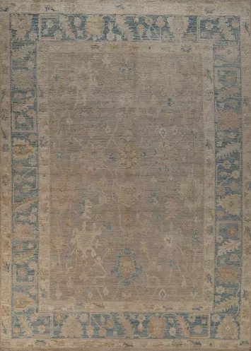 Vegetable Dye Oushak Turkish Area Rug 9x12