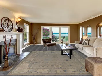 Vegetable Dye Wool Oushak Turkish Area Rug 9x12