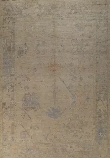 Vegetable Dye Oushak Turkish Area Rug 9x12