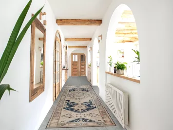 Vegetable Dye Wool Ziegler Oriental Runner Rug 3x13