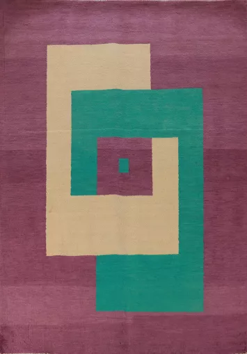 Contemporary Wool Geometric Gabbeh Oriental Rug 5x7