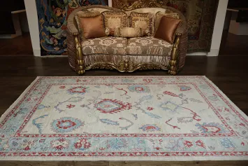 Soft Toned Ziegler Area Rug with Traditional Ornate Design Patterns 6x9