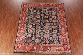 Vegetable Dye Navy Blue Heriz Serapi Oriental Area Rug 8x10