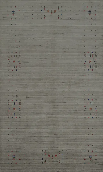 Crafted Elegance Gabbeh Area Rug 6x9 with Minimalistic Design