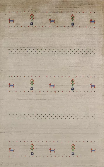 Handmade Silk Gabbeh Indian Rug 3x5