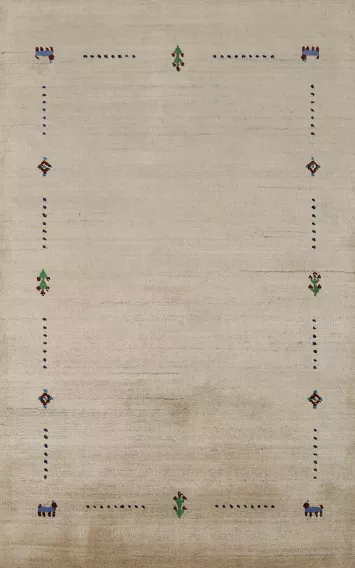 Handmade Silk Gabbeh Indian Rug 3x5