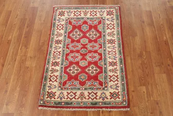 Handmade Red Kazak Oriental Accent Rug 2x3