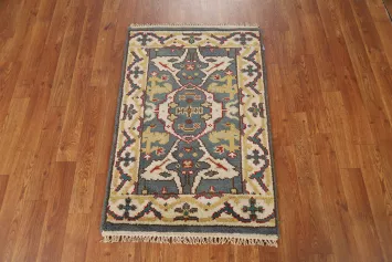 Blue Geometric Oushak Oriental Foyer Rug 2x3