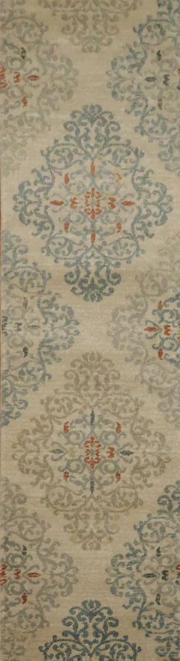 Beige Floral Belgium Runner Rug 2x7 ft