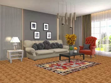 Handmade Geometric Viss Oriental Rug 4x6