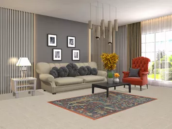 Animals Design Floral Ziegler Oriental Rug 4x6