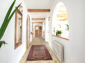 Geometric Heriz Serapi Oriental Runner Rug 3x8