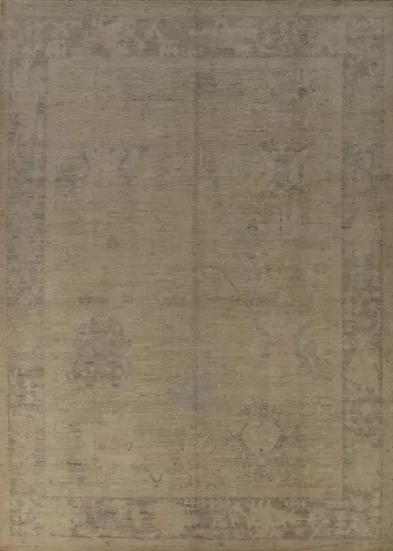 Vegetable Dye Wool Oushak Turkish Area Rug 9x12