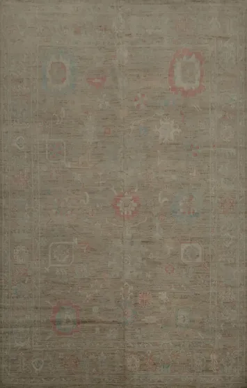 Soft Color Palette Oushak Area Rug 9x12 with Intricate Patterns