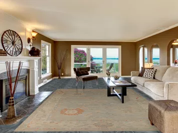 Vegetable Dye Oushak Turkish Area Rug 9x12