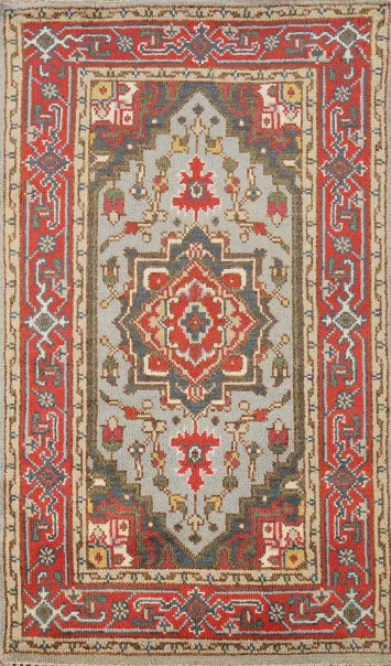 Geometric Wool Heriz Serapi Oriental Rug 3x5