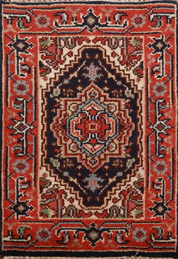 Geometric Heriz Serapi Wool Oriental Rug 2x3