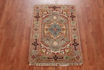 Gray Heriz Serapi Wool Oriental Rug 2x3