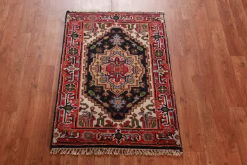 Navy Blue Heriz Serapi Wool Oriental Rug 2x3