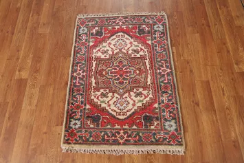 Geometric Wool Heriz Serapi Indian Accent Rug 2x3
