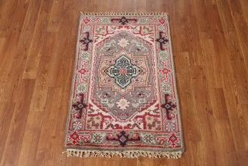 Gray Wool Heriz Serapi Indian Accent Rug 2x3