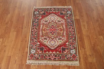 Wool Medallion Heriz Serapi Oriental Rug 2x3