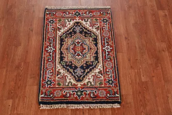 Navy Blue Heriz Serapi Oriental Rug 2x3
