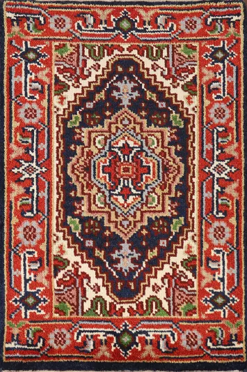 Navy Blue Heriz Serapi Oriental Rug 2x3