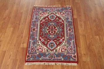 Red Geometric Heriz Serapi Oriental Rug 2x3