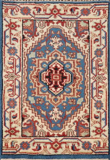 Blue Medallion Heriz Serapi Oriental Rug 2x3