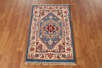 Blue Medallion Heriz Serapi Oriental Rug 2x3