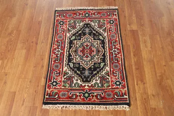 Dark Navy Blue Heriz Serapi Oriental Rug 2x3